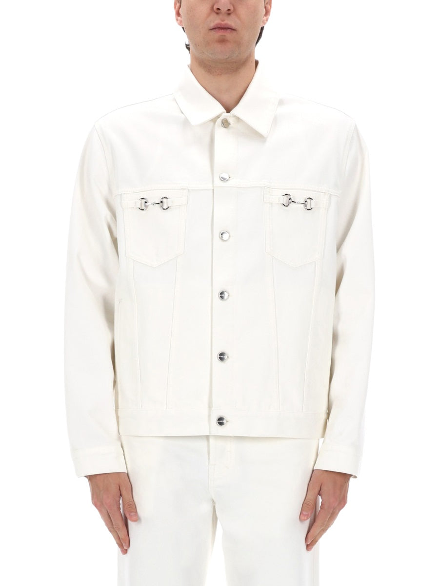 Gucci Men Giacca In Denim Con Morsetti