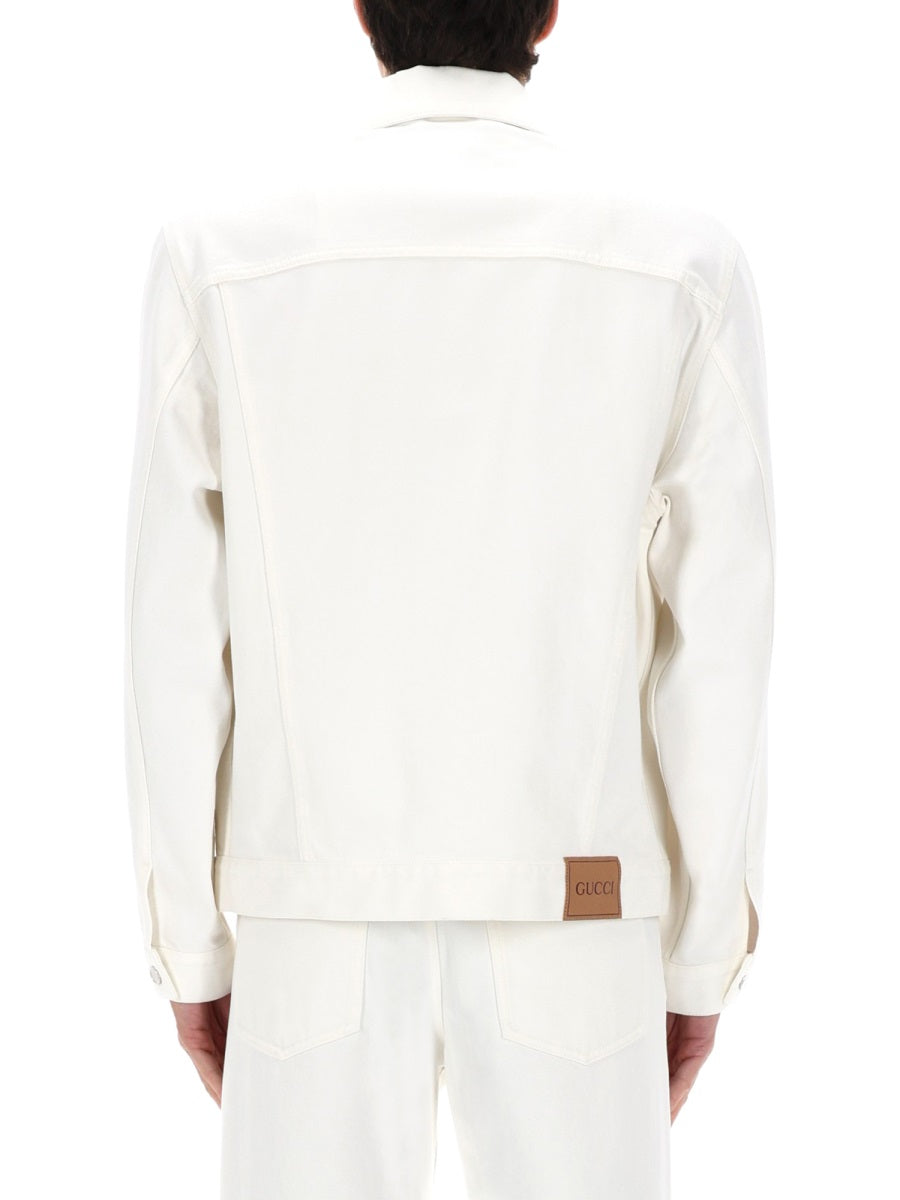 Gucci Men Giacca In Denim Con Morsetti