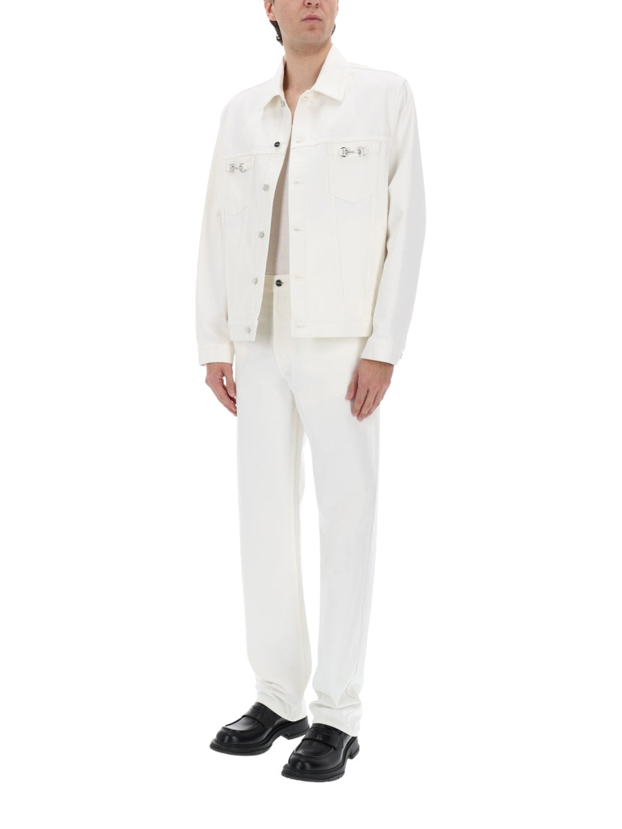 Gucci Men Giacca In Denim Con Morsetti