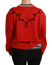 Dolce & Gabbana Red Queen Sequined Love Pullover Women's Sweater