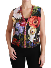 Dolce & Gabbana Dolce & Gabbana Multicolor Floral Sleeveless Waistcoat Top Women's Vest