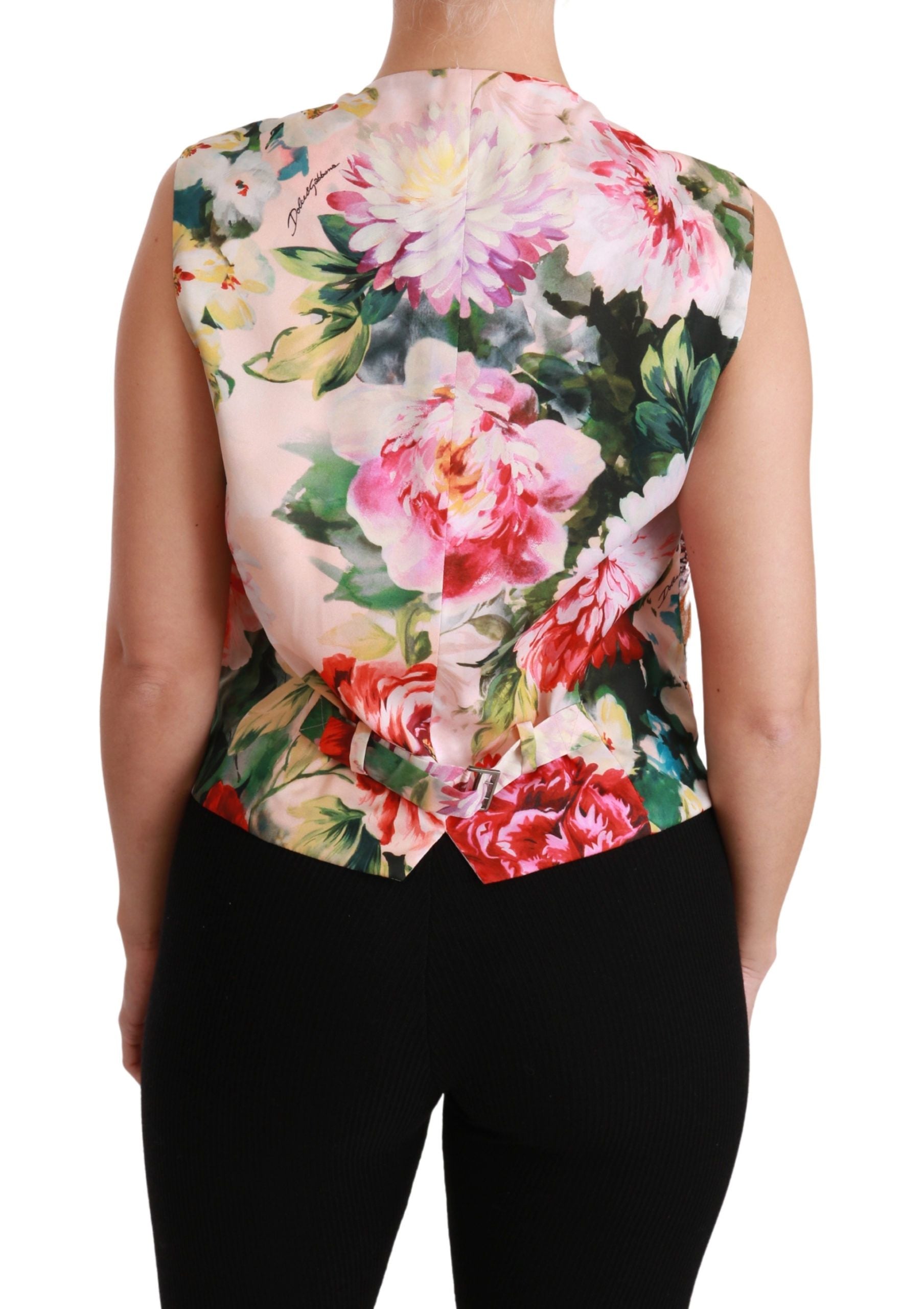Dolce & Gabbana Dolce & Gabbana Multicolor Floral Sleeveless Waistcoat Top Women's Vest