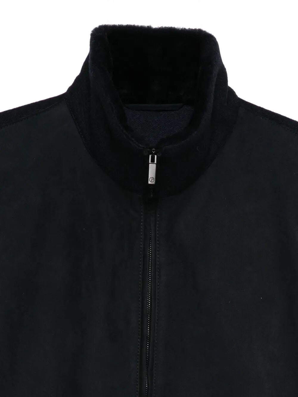 Giorgio Armani Men High-Neck Bluson Jacket With Shearling Details