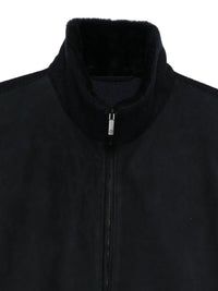 Giorgio Armani Men High-Neck Bluson Jacket With Shearling Details