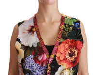 Dolce & Gabbana Dolce & Gabbana Multicolor Floral Sleeveless Waistcoat Top Women's Vest