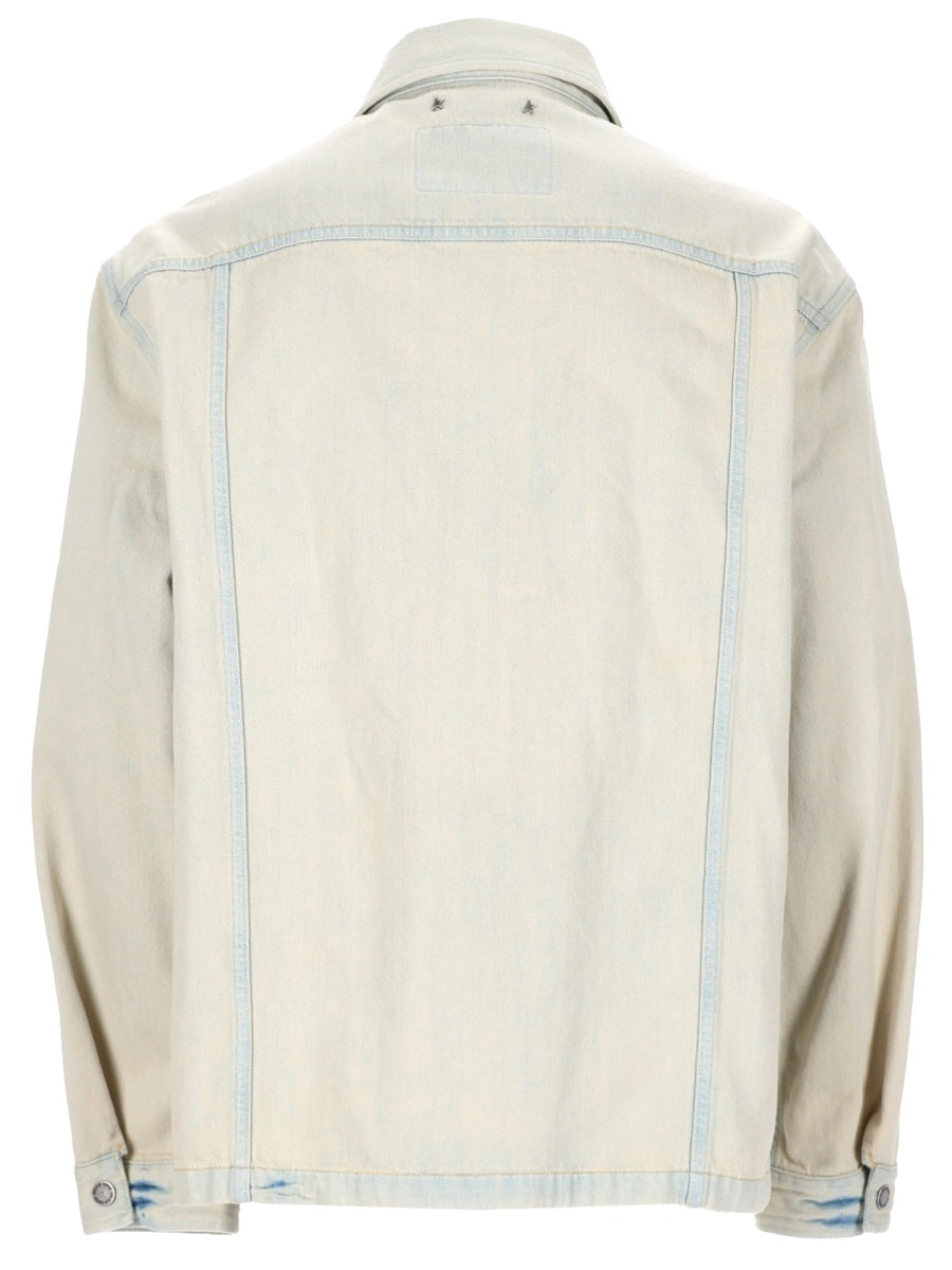 Golden Goose Men Giacca In Denim Con Tasca Ricamata