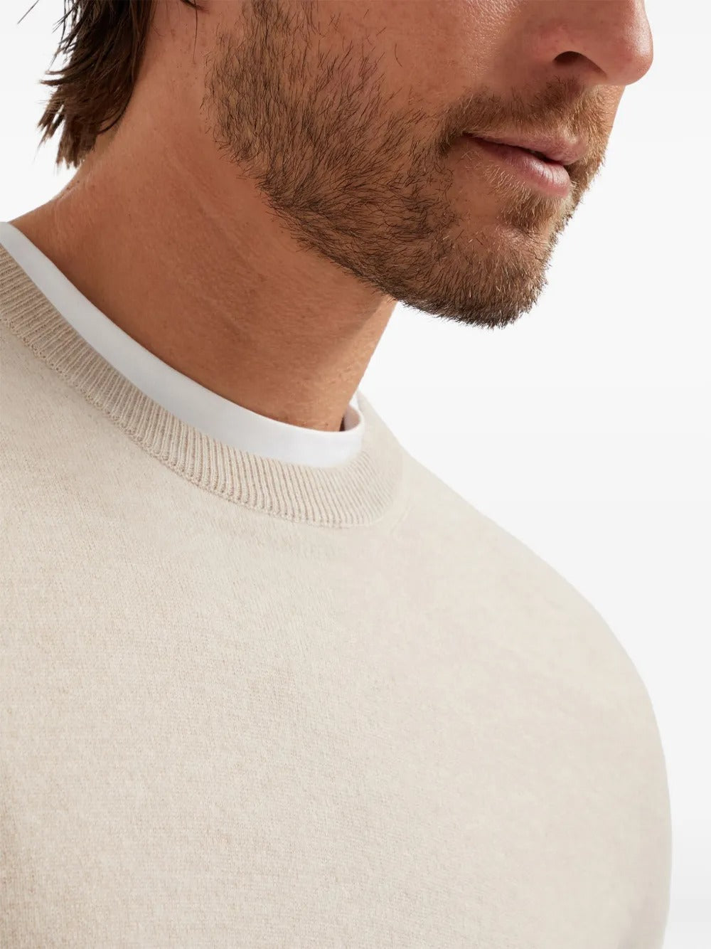 Brunello Cucinelli Men Cashmere Crew Neck Sweater