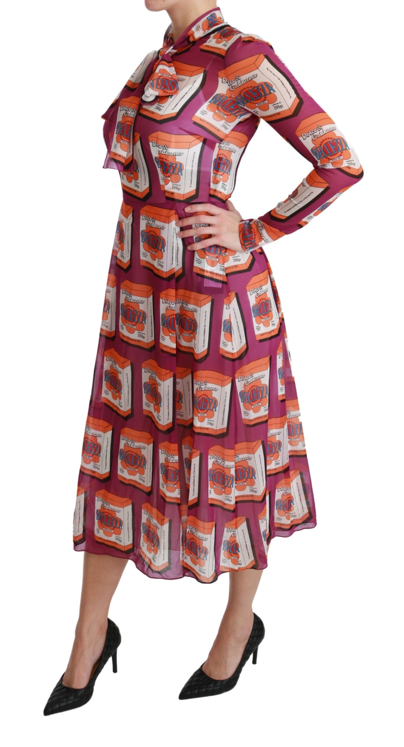 Dolce & Gabbana Purple Silk Bellezza A-Line Gown Women's Dress