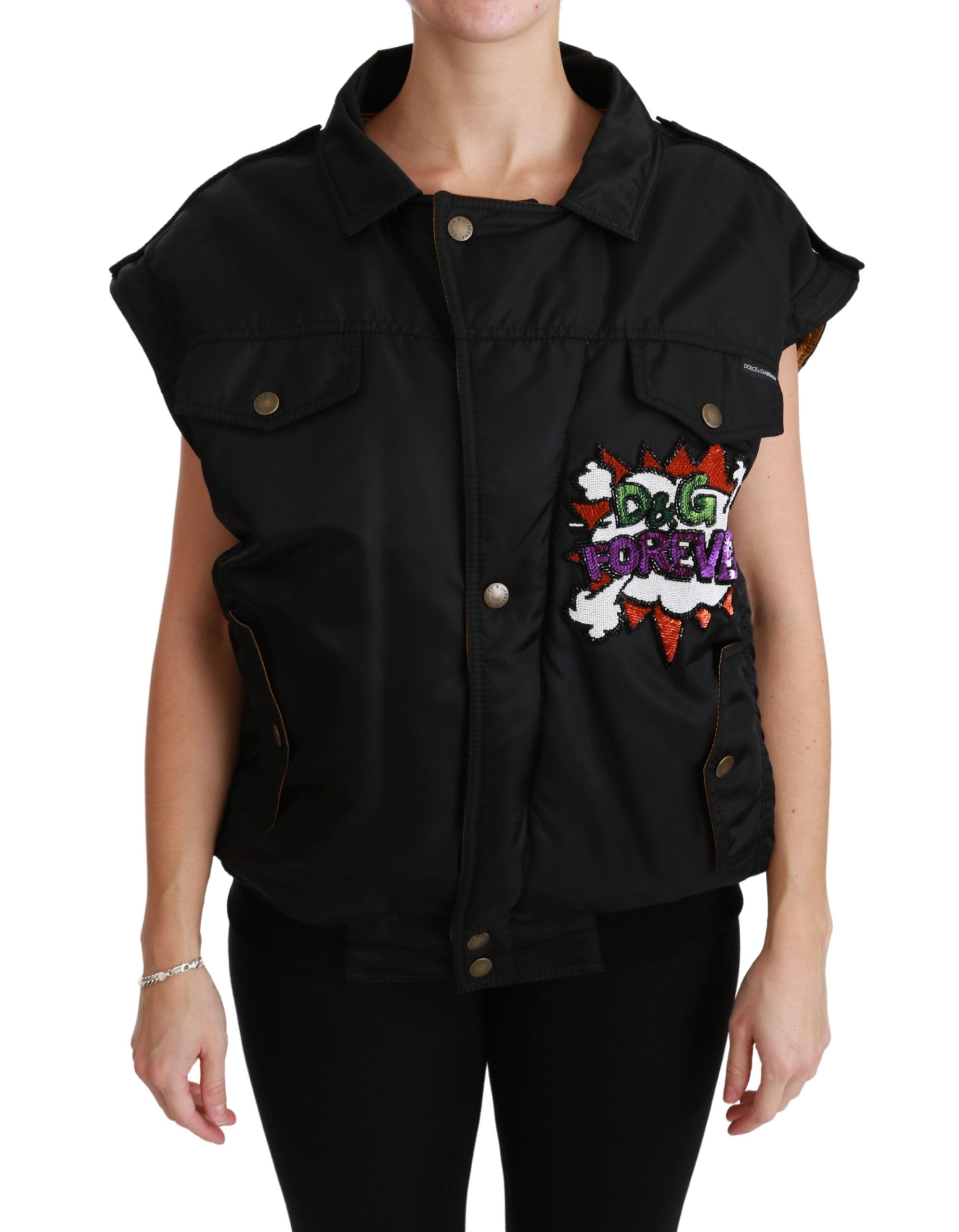 Dolce & Gabbana Dolce & Gabbana Black Queen Crown Sequined Bomber Women's Jacket