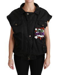 Dolce & Gabbana Dolce & Gabbana Black Queen Crown Sequined Bomber Women's Jacket