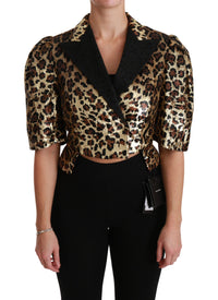 Dolce & Gabbana Dolce & Gabbana Blazer Gold Leopard Sequined Women's Jacket