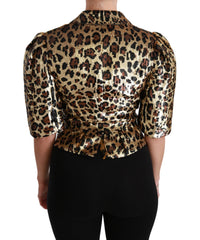 Dolce & Gabbana Dolce & Gabbana Blazer Gold Leopard Sequined Women's Jacket