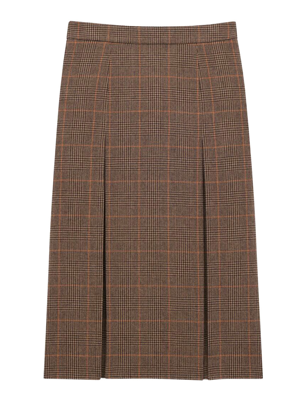 SAINT LAURENT PARIS Gonna Midi In Lana E Cashmere Principe Di Galles Women