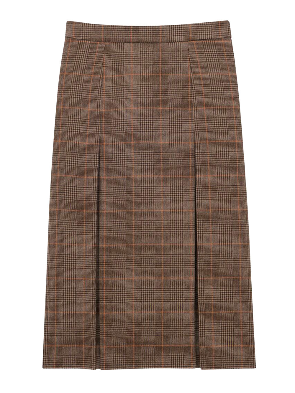 SAINT LAURENT PARIS Gonna Midi In Lana E Cashmere Principe Di Galles Women