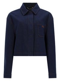 Fendi Women Giacca In Denim Con Logo Ricamato