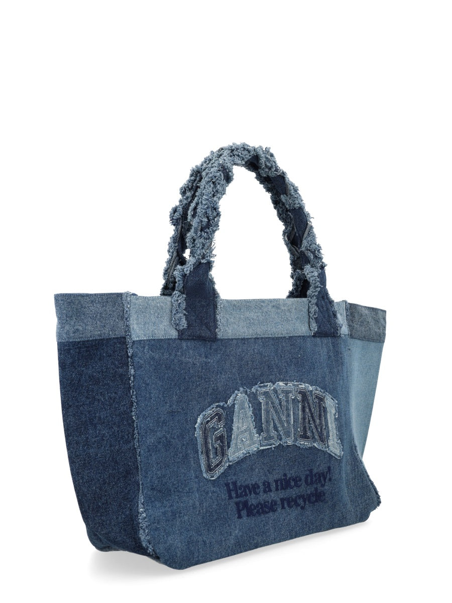 Ganni Women Borsa Tote Medium In Denim