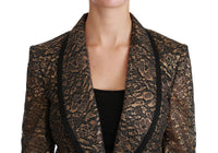 Dolce & Gabbana Dolce & Gabbana Gold Black Lace Blazer Coat Floral Women's Jacket