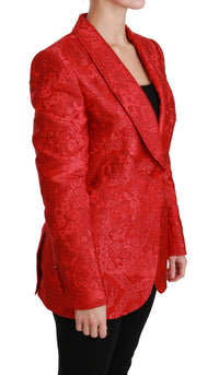 Dolce & Gabbana Dolce & Gabbana Red Floral Angel Blazer Coat Women's Jacket