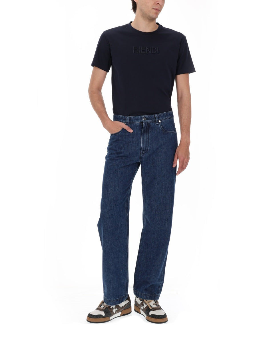 Fendi Men T-Shirt Con Logo 3D