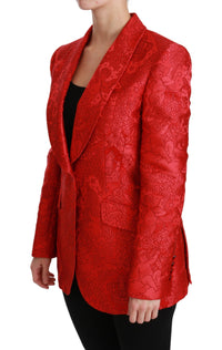 Dolce & Gabbana Dolce & Gabbana Red Floral Angel Blazer Coat Women's Jacket