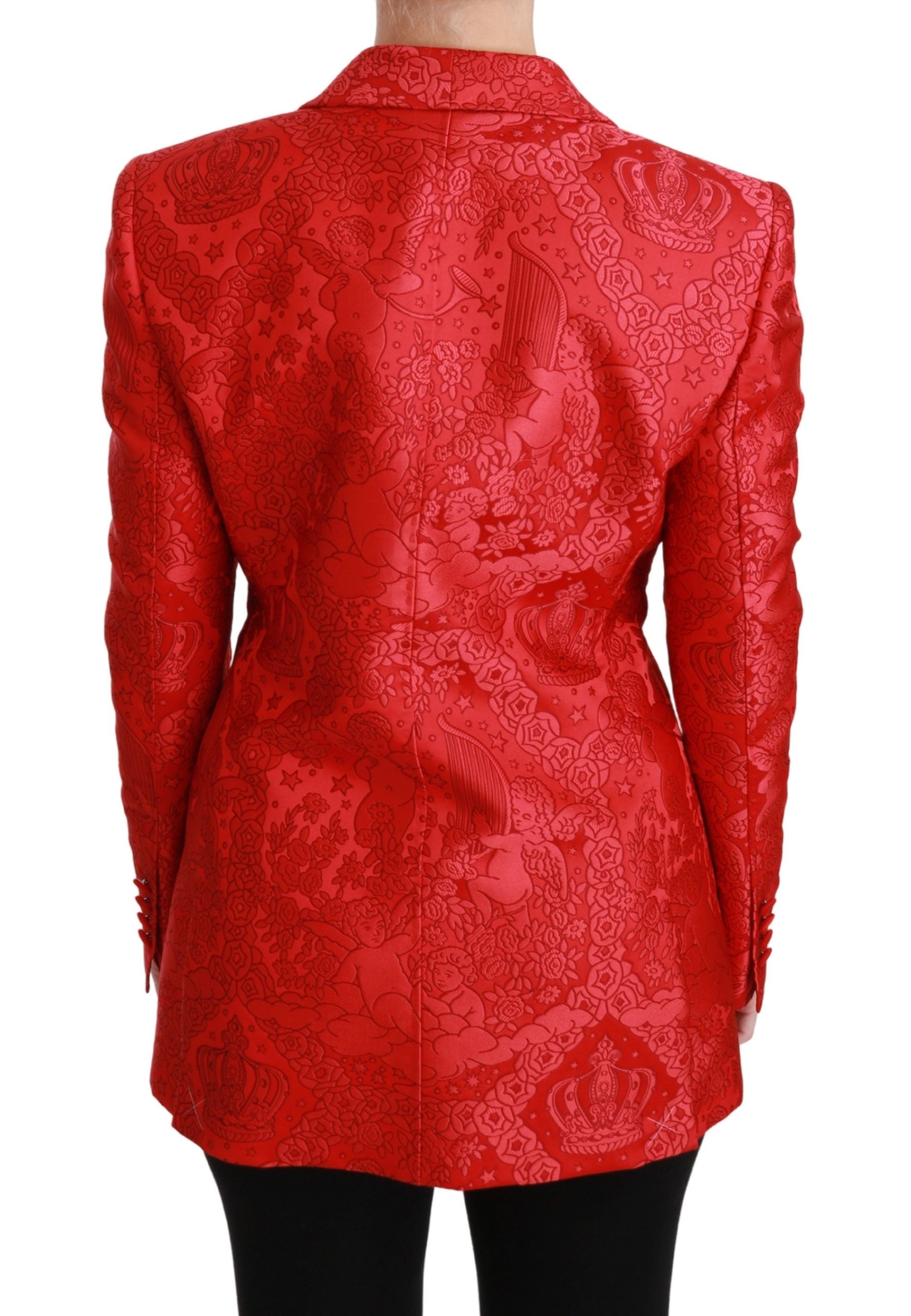 Dolce & Gabbana Dolce & Gabbana Red Floral Angel Blazer Coat Women's Jacket
