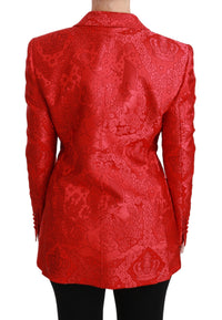 Dolce & Gabbana Dolce & Gabbana Red Floral Angel Blazer Coat Women's Jacket