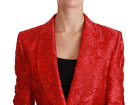 Dolce & Gabbana Dolce & Gabbana Red Floral Angel Blazer Coat Women's Jacket