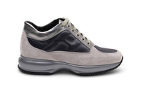Hogan Interactive Allacciato Metallic-Panel Suede Sneakers