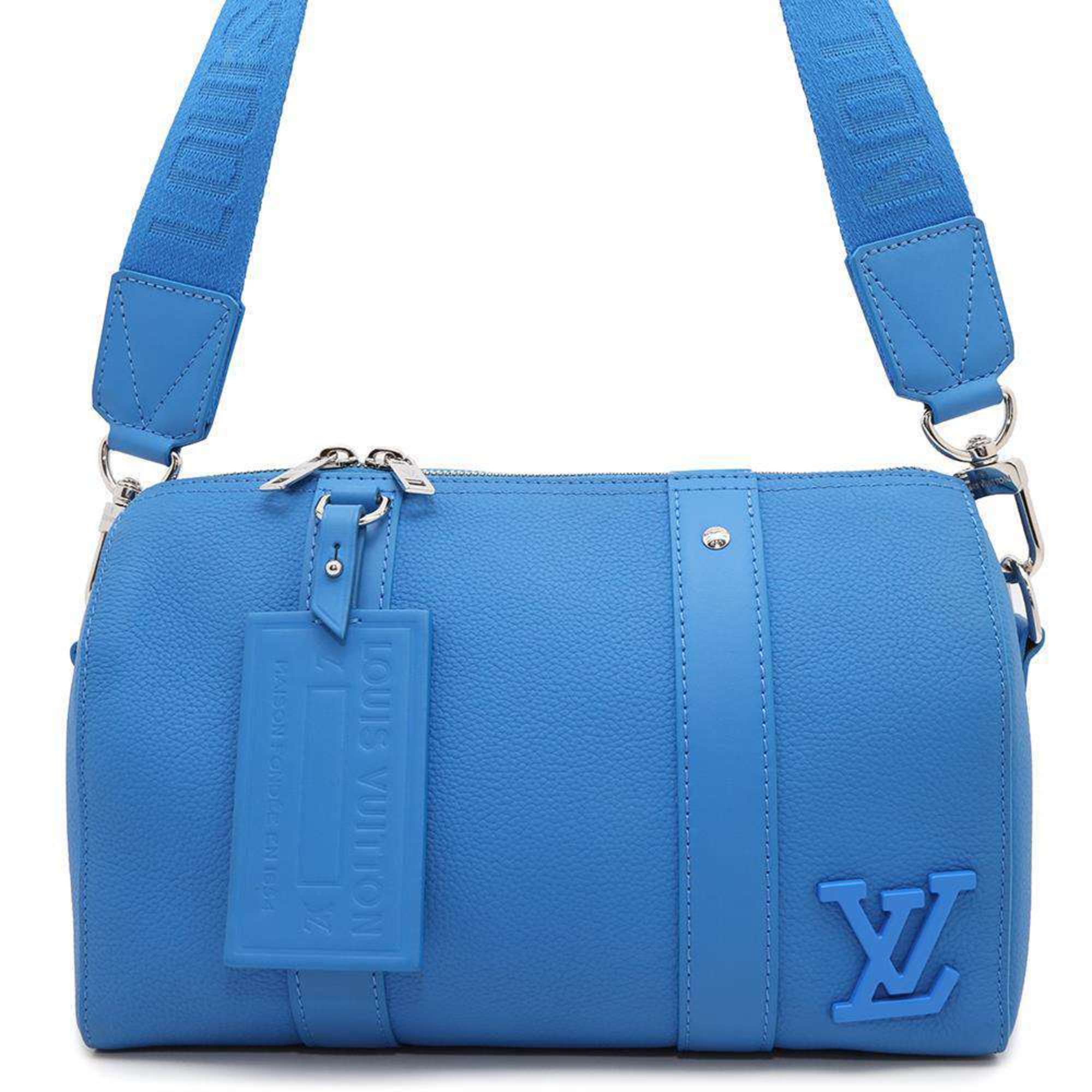 Louis Vuitton City Keepall Blue Leather Shoulder Bag (Pre-Owned) OS Blue