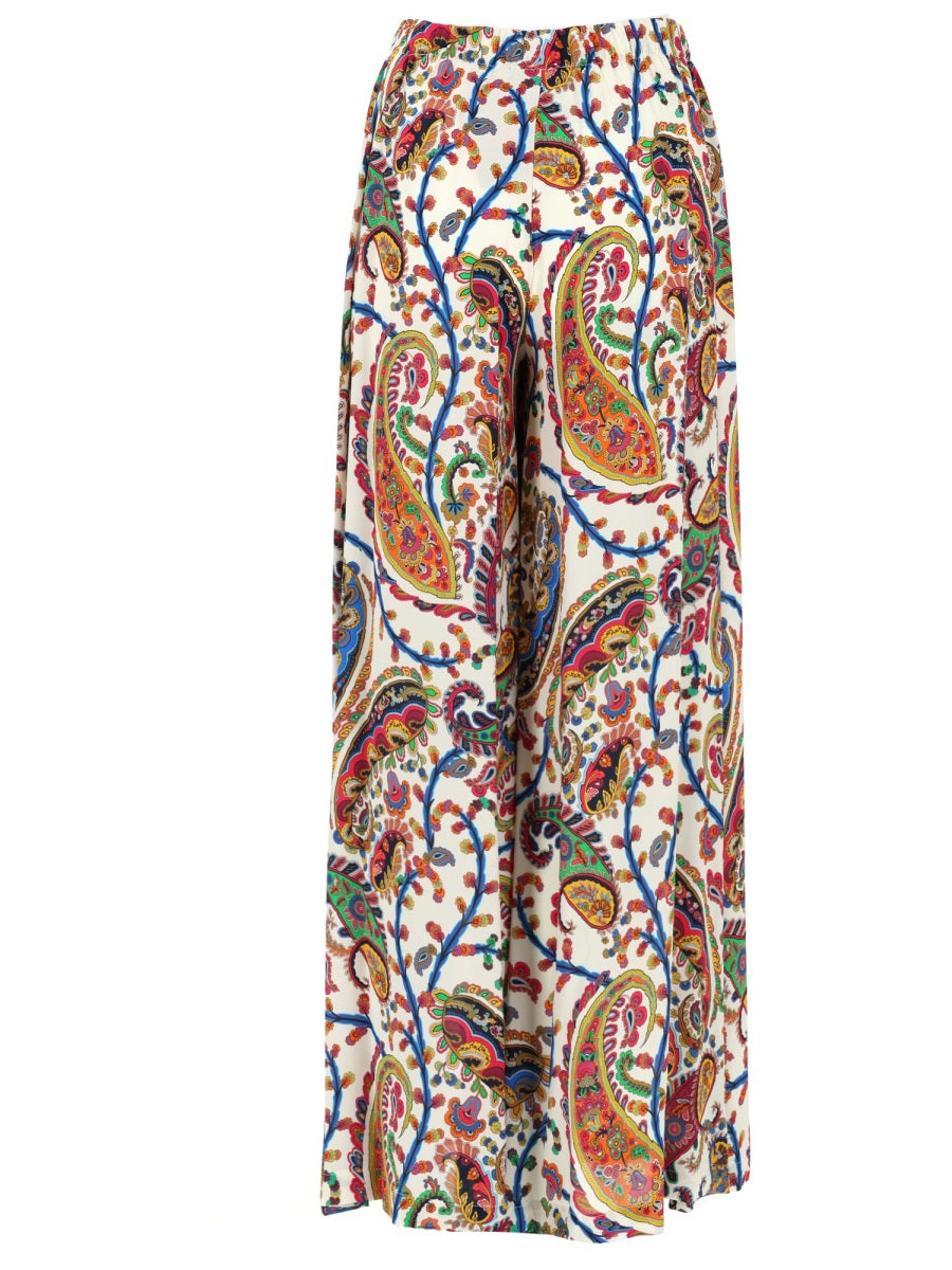 Etro Women Pantalone Palazzo Con Cintura E Motivo Paisley