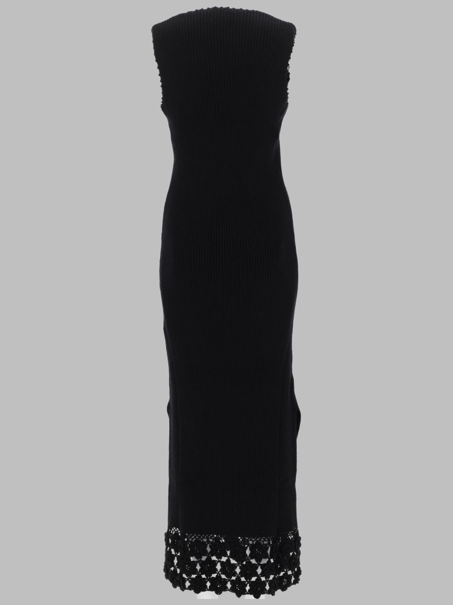 Ganni Women Abito Lungo Con Bordo In Crochet