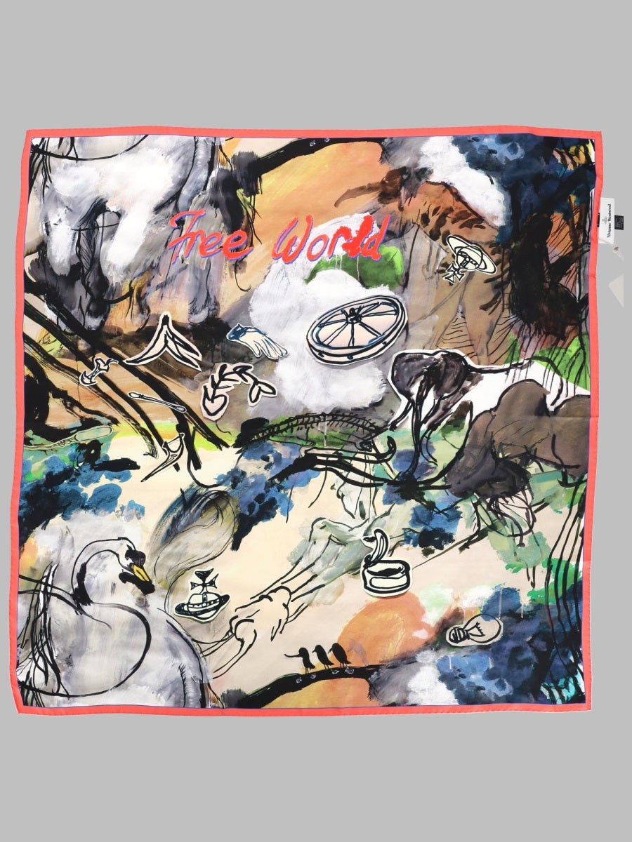 Vivienne Westwood Women Foulard Quadrato "Free World"