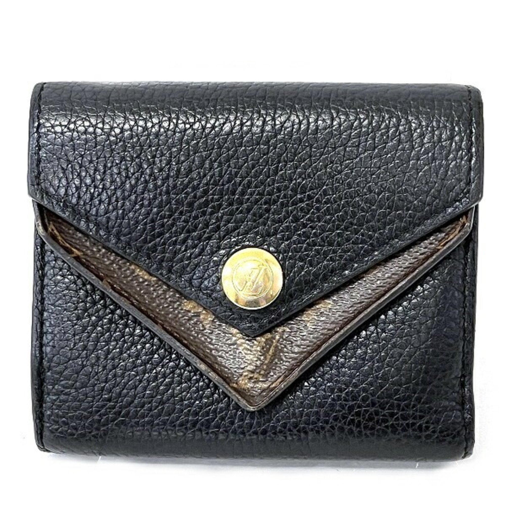 Louis Vuitton Double V Black Leather Wallet (Pre-Owned) OS Black