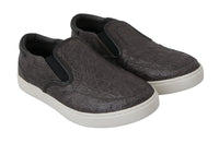 Dolce & Gabbana Gray Leather Flat Caiman Mens Loafers Men's Shoes