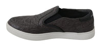 Dolce & Gabbana Gray Leather Flat Caiman Mens Loafers Men's Shoes