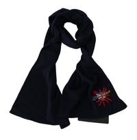Dolce & Gabbana Dolce & Gabbana Blue #DGLovesLondon Wrap Shawl Wool Men's Scarf