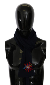 Dolce & Gabbana Dolce & Gabbana Blue #DGLovesLondon Wrap Shawl Wool Men's Scarf