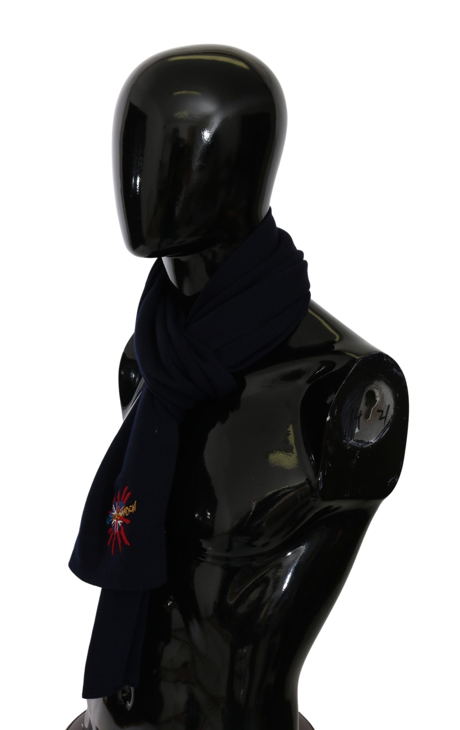 Dolce & Gabbana Dolce & Gabbana Blue #DGLovesLondon Wrap Shawl Wool Men's Scarf