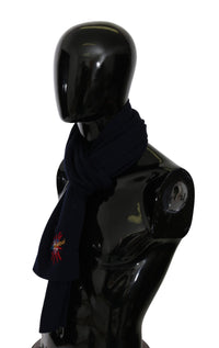 Dolce & Gabbana Dolce & Gabbana Blue #DGLovesLondon Wrap Shawl Wool Men's Scarf