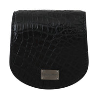 Dolce & Gabbana Sleek Black Leather Coin Case Men's Wallet