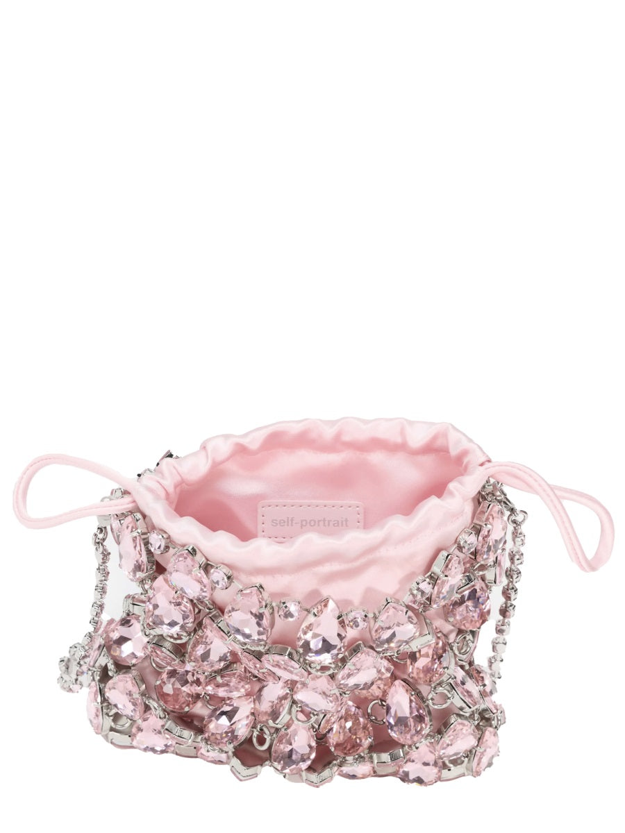 SELF-PORTRAIT Self-Portrait Women Borsa Mini In Maglia Metallica Con Cristalli