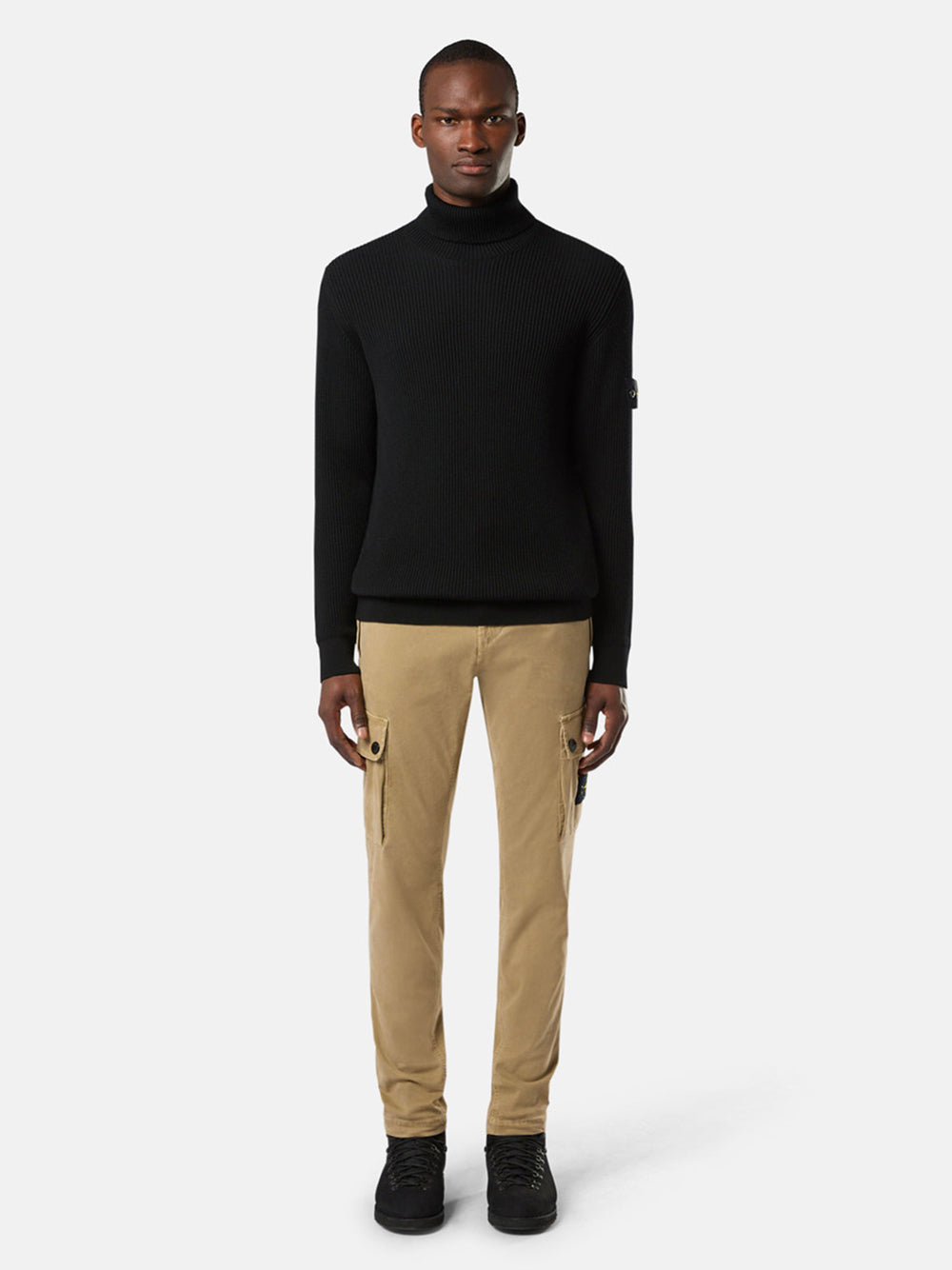 Stone Island Men Ribbed Wool Turtleneck Pullover