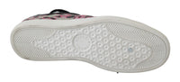 Dolce & Gabbana Pink Leopard Print Training Leather Flat Women's Sneakers