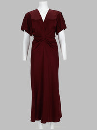 Victoria Beckham Women Abito Midi Con Drappeggio E Scollo A V