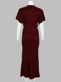 Victoria Beckham Women Abito Midi Con Drappeggio E Scollo A V
