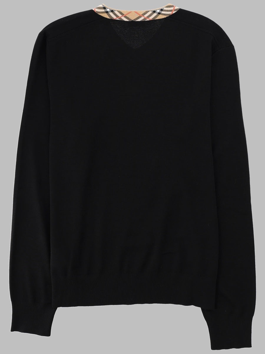 Burberry Men Maglia In Lana Merino Con Scollo "Check"