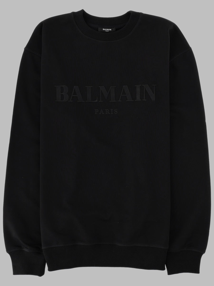 Balmain Men Felpa Ricamata Effetto Vintage