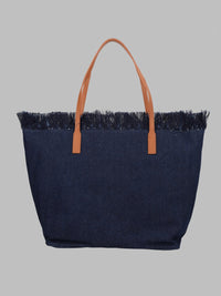 MC2 SAINT BARTH Mc2 Saint Barth Women Borsa "City" In Denim Con Frange