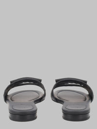 Fendi Women Slide "Baguette" In Pelle Nera