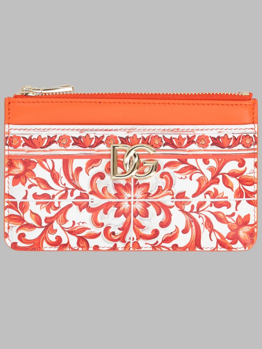 Dolce & Gabbana Women Portacarte In Vitello Stampa Maiolica